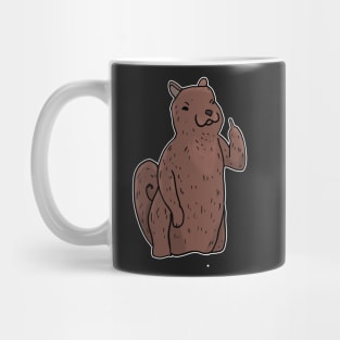 Grumpy Squirrel Holding Middle finger funny gift Mug